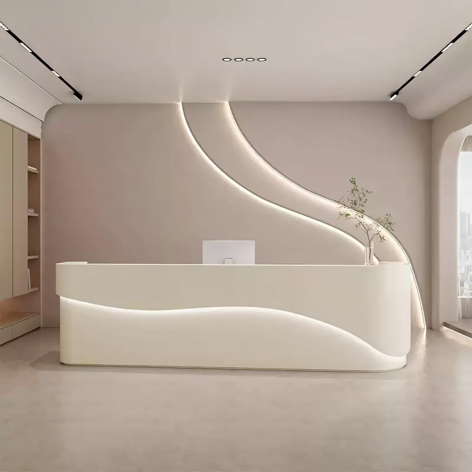 Simple Modern White Company Institution Salon Reception Desk JDT-1054
