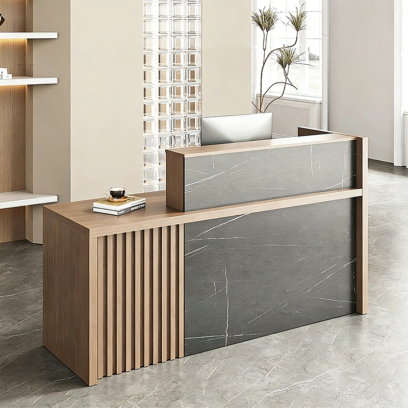 Stylish Dual Tier Reception Desk With Secure Storage For Offices Salons And Retail MBS-JDT-3001