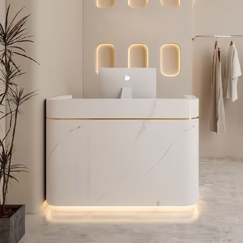 Modern Curved Reception Counter for Stores Salons JDT-2314