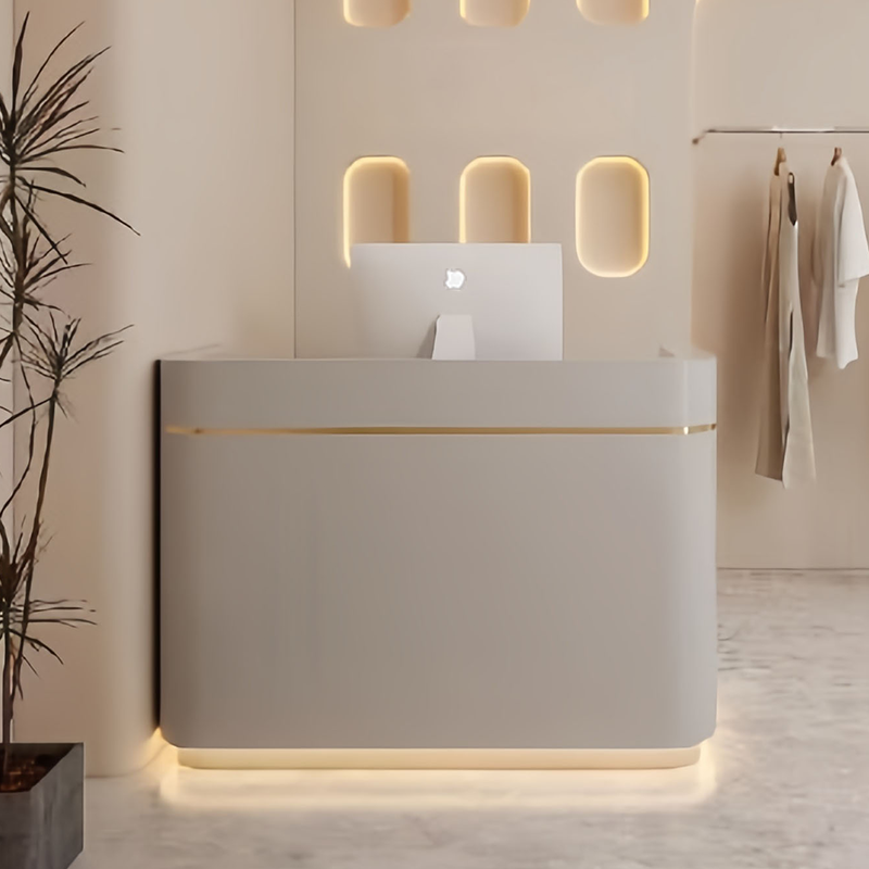 Modern Curved Reception Counter for Stores Salons JDT-2314
