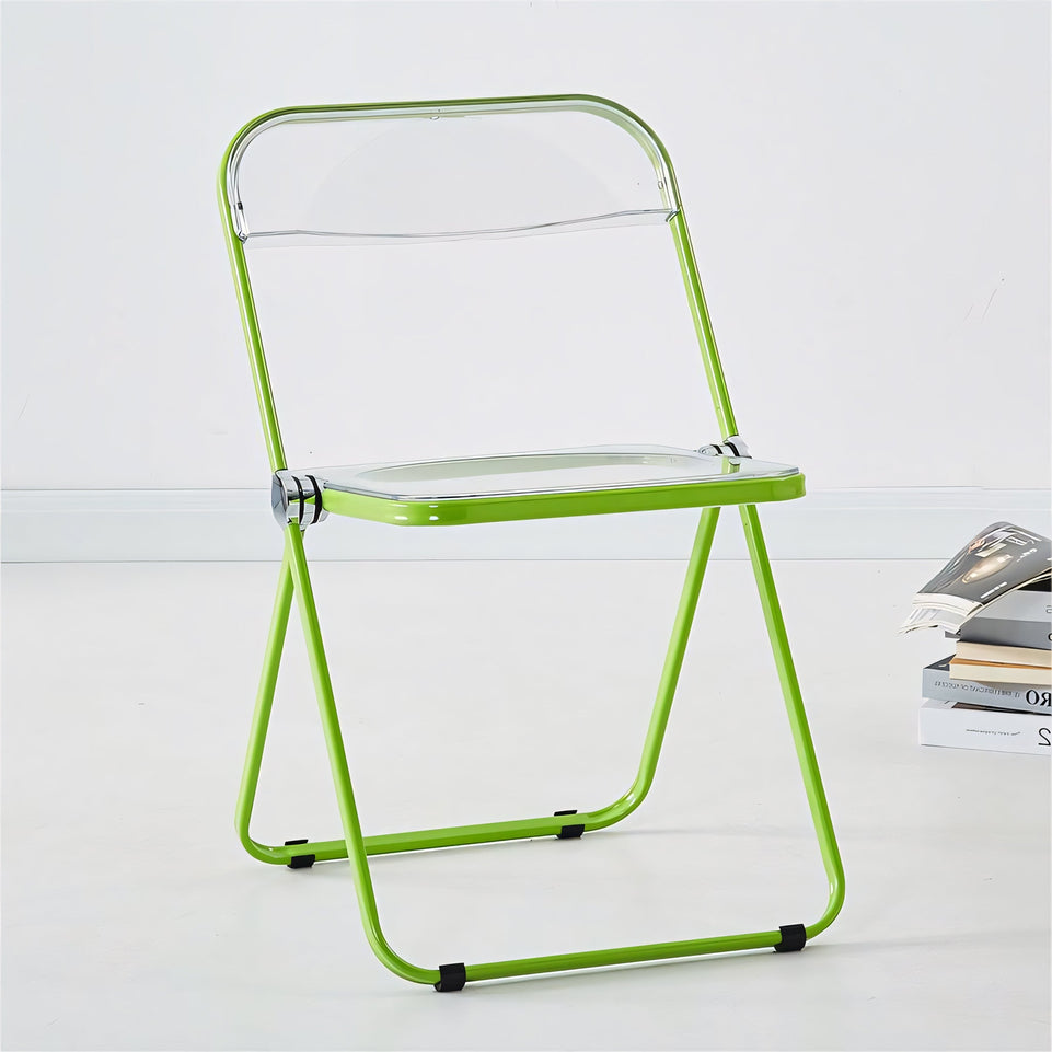 (In Stock) Metal + Acrylic Folding Chair Set with Industrial Style Stainless Steel Table and Chairs CZYZ-2010 Ideal for cafes and similar settings
