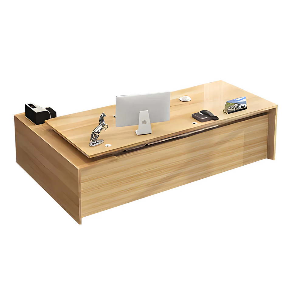 Modern Solid Wood Executive Desk with Storage Cabinet LBZ-081
