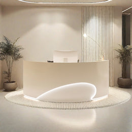Minimalist Curved Cashier Counter And Reception Desk