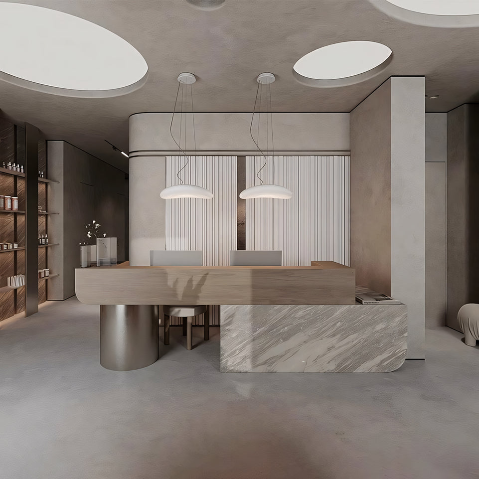 Light Luxury Stainless Steel Comfortable Cashier Reception Desk JDT-2155