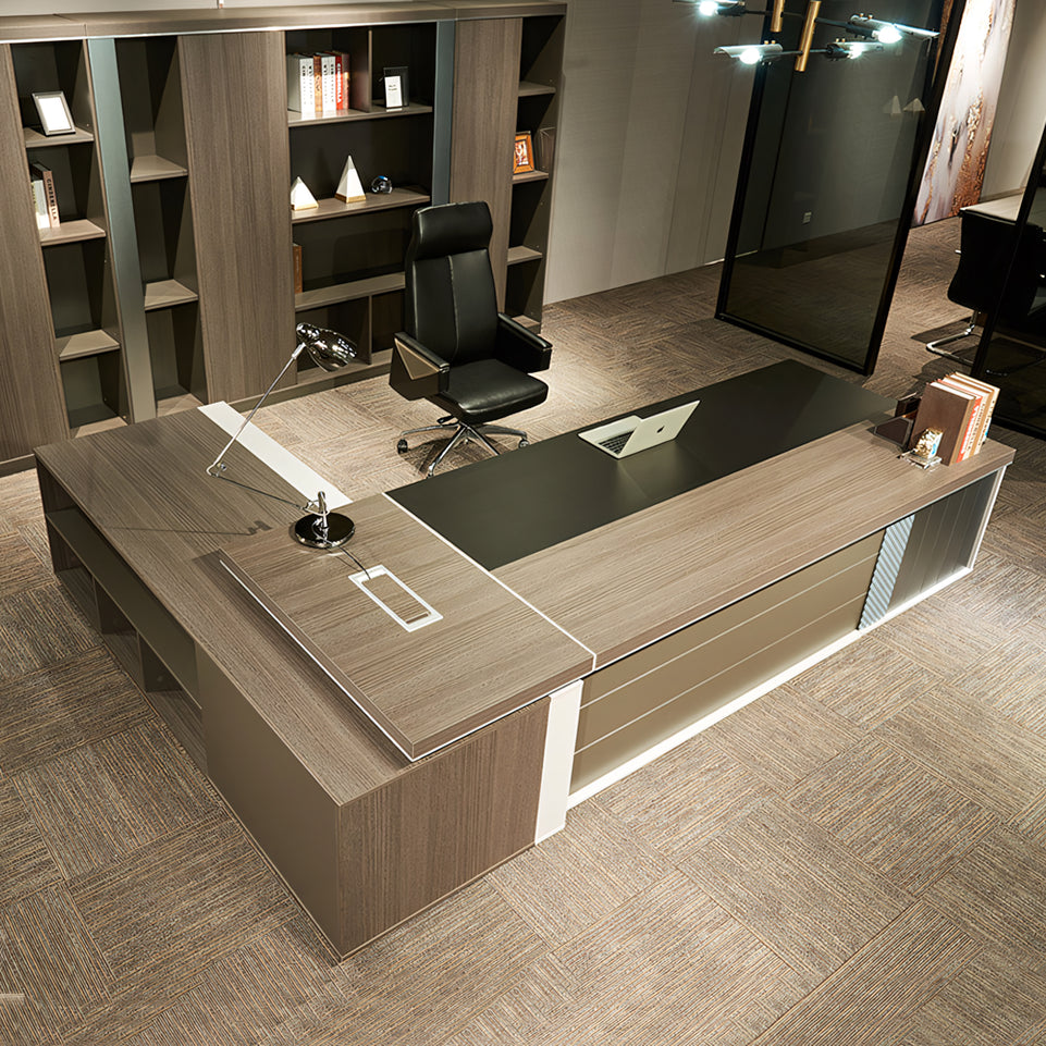 Modern Executive Desk With Side Cabinet LBZ-10189