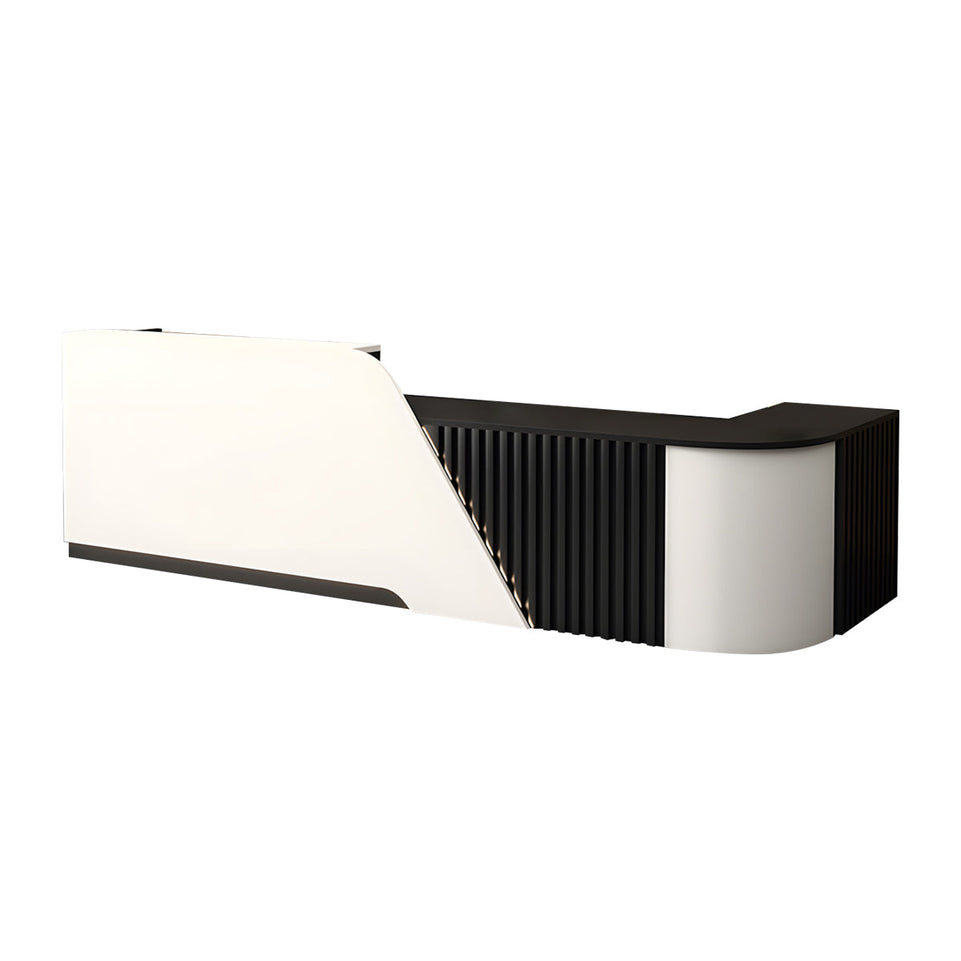 Modern L-Shaped Reception Desk with Storage Cabinet for Office Reception Area JDT-2248
