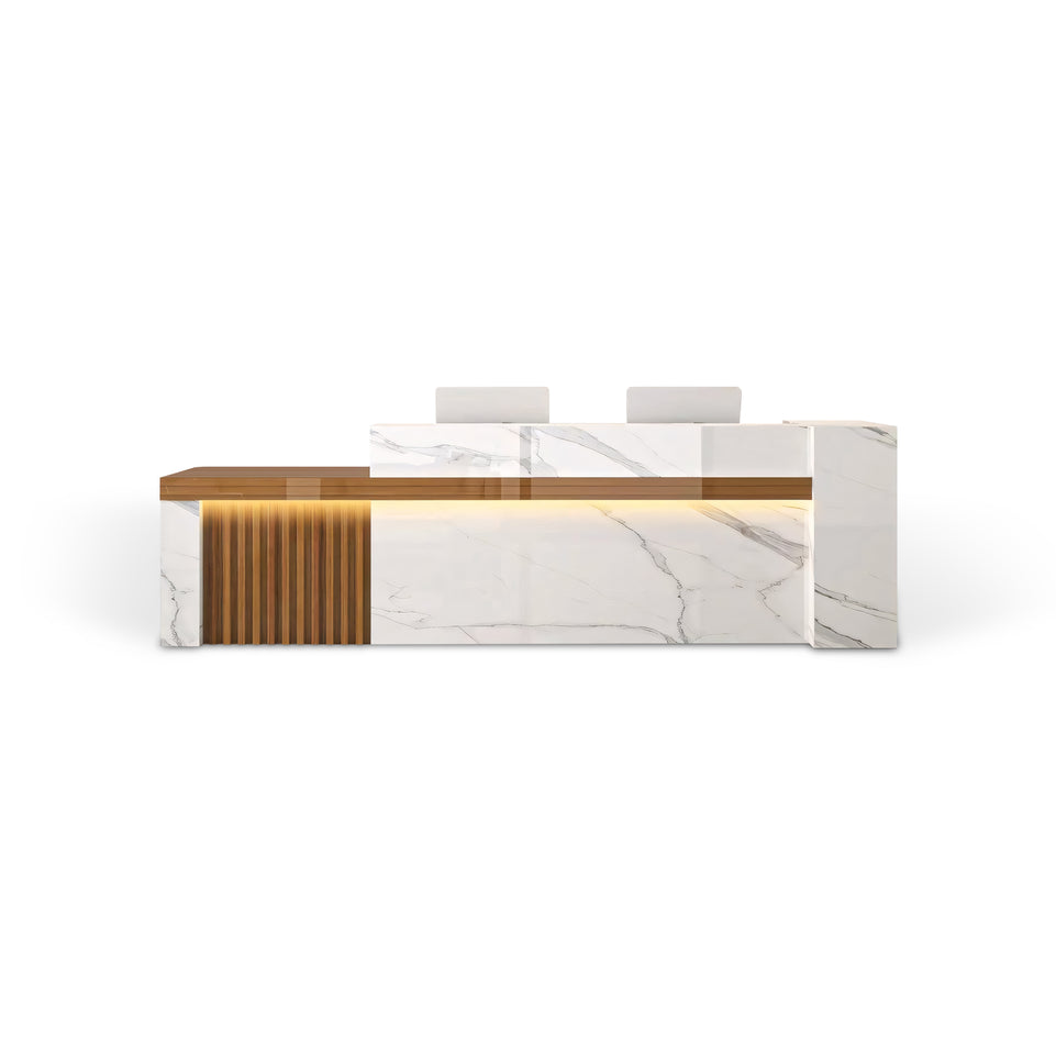 (In Stock) Wooden Reception Desk JDT-7106 for Collaborative Office Reception, Suitable for Hotel Front Desks and Company Reception Areas