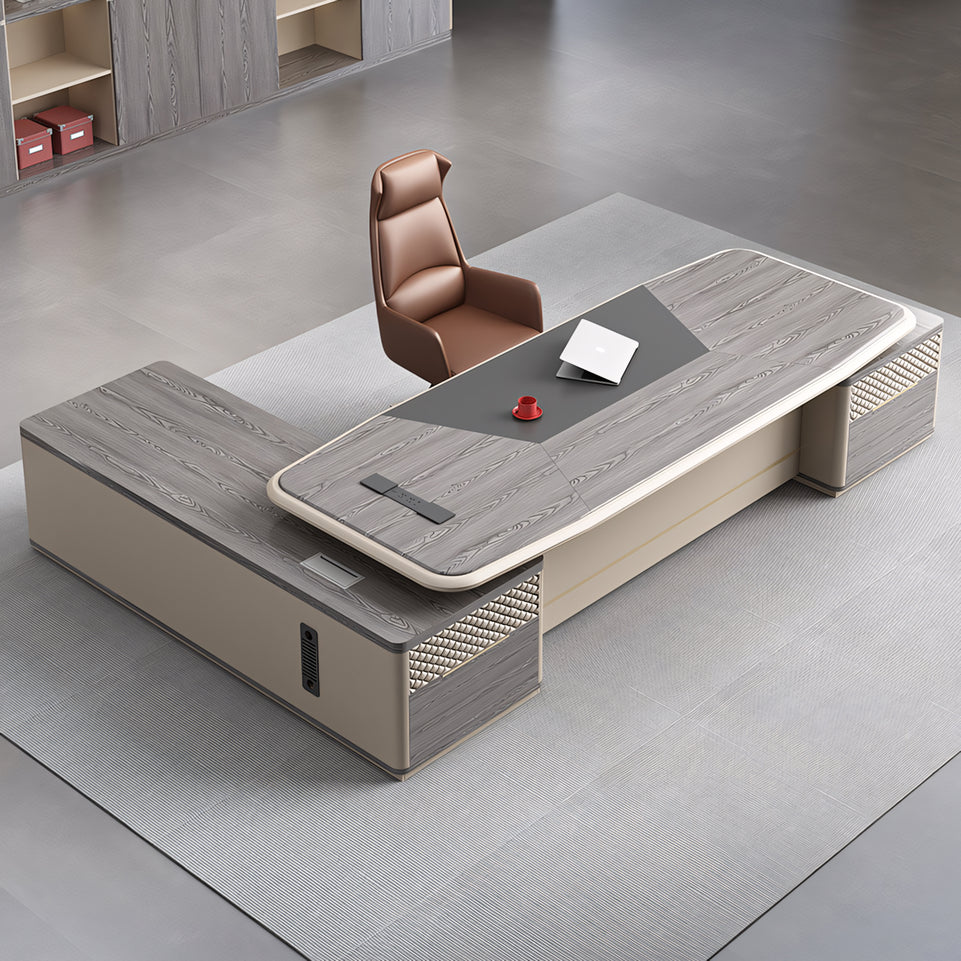 Luxury Executive Office Desk Boss L-shaped Storage Table LBZ-1012