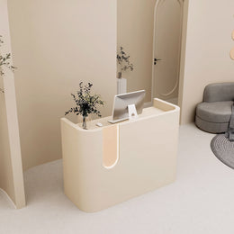 Personalized Curved Tri-Color Clothing Commercial Reception Desk
