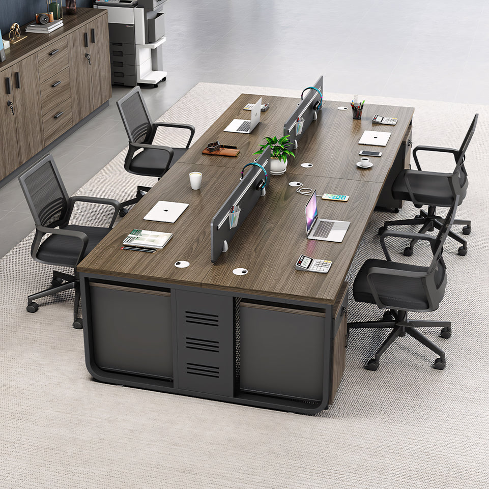 Office Desk And Chair For Four Staff YGZ-1015