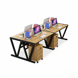 Simple Modern Desk and Chair Set with W Shaped Thickened Legs and Screen Partition YGZ-739