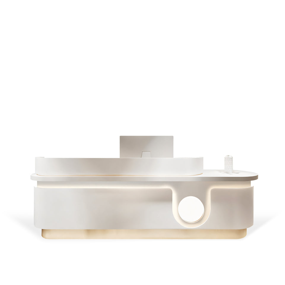 Fully Assembled Light Luxury Marble Stores Salon Reception Desk JDT-1015