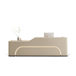 Fully Assembled Curved LED Reception Desk for Commercial Spaces