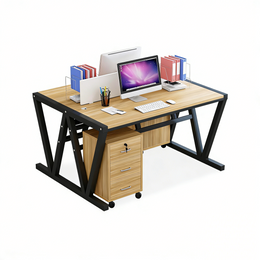 Simple Modern Desk and Chair Set with W Shaped Thickened Legs and Screen Partition YGZ-739
