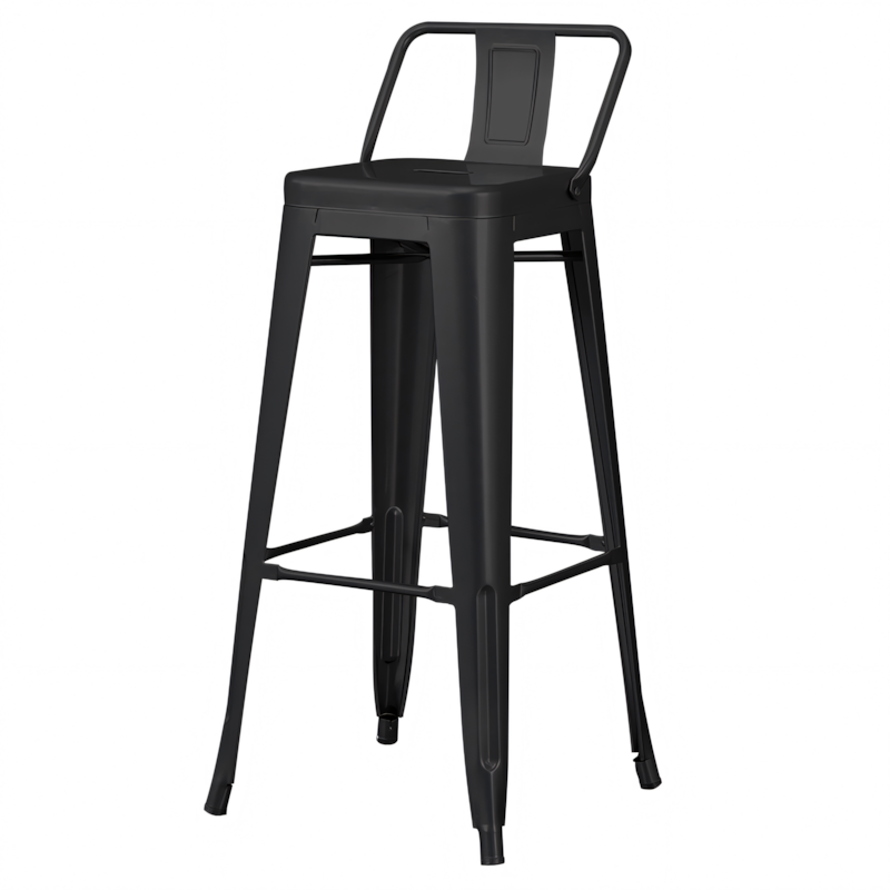 Modern Metal and Wood Bar Stool with Backrest Commercial Use BTZ-006
