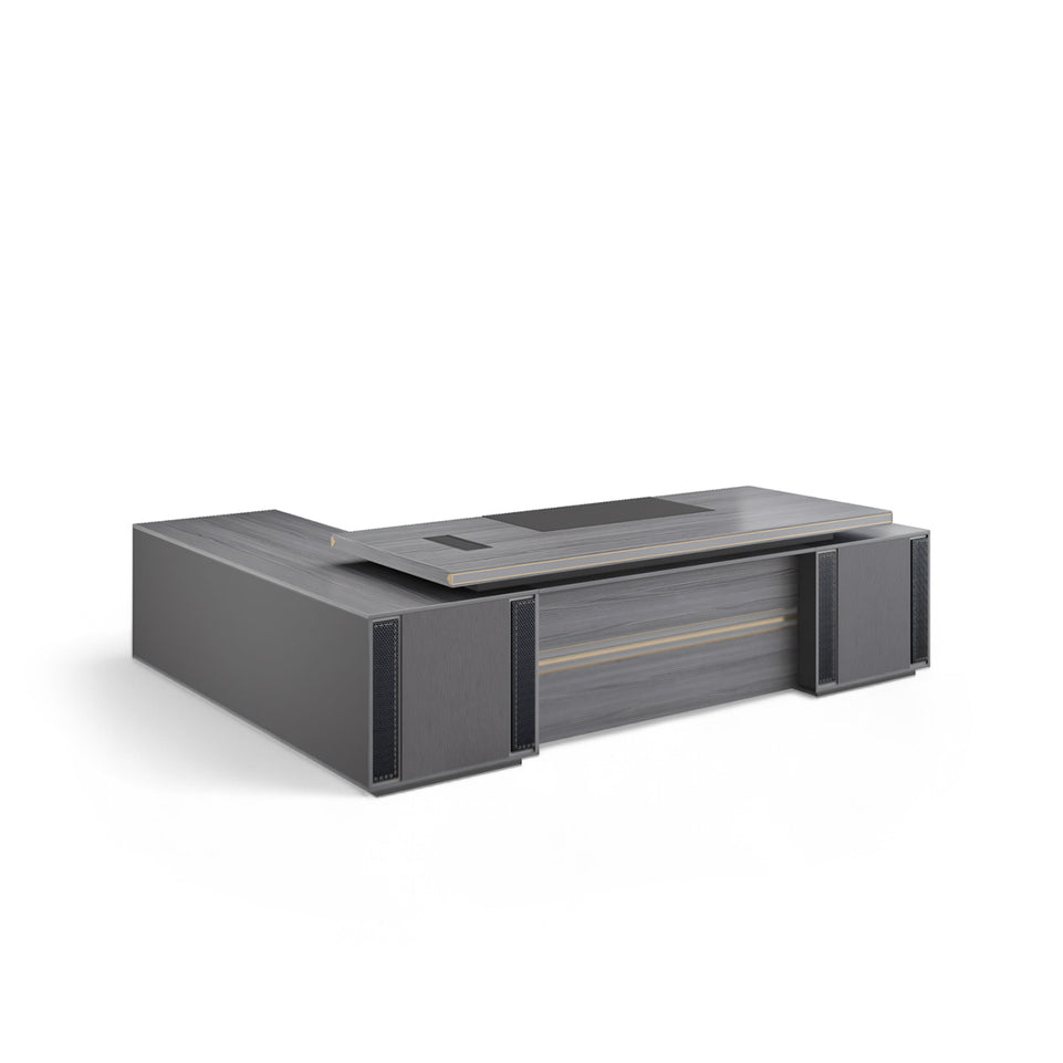 Upscale Gray Executive Desk with Large Side Cabinet LBZ-2059