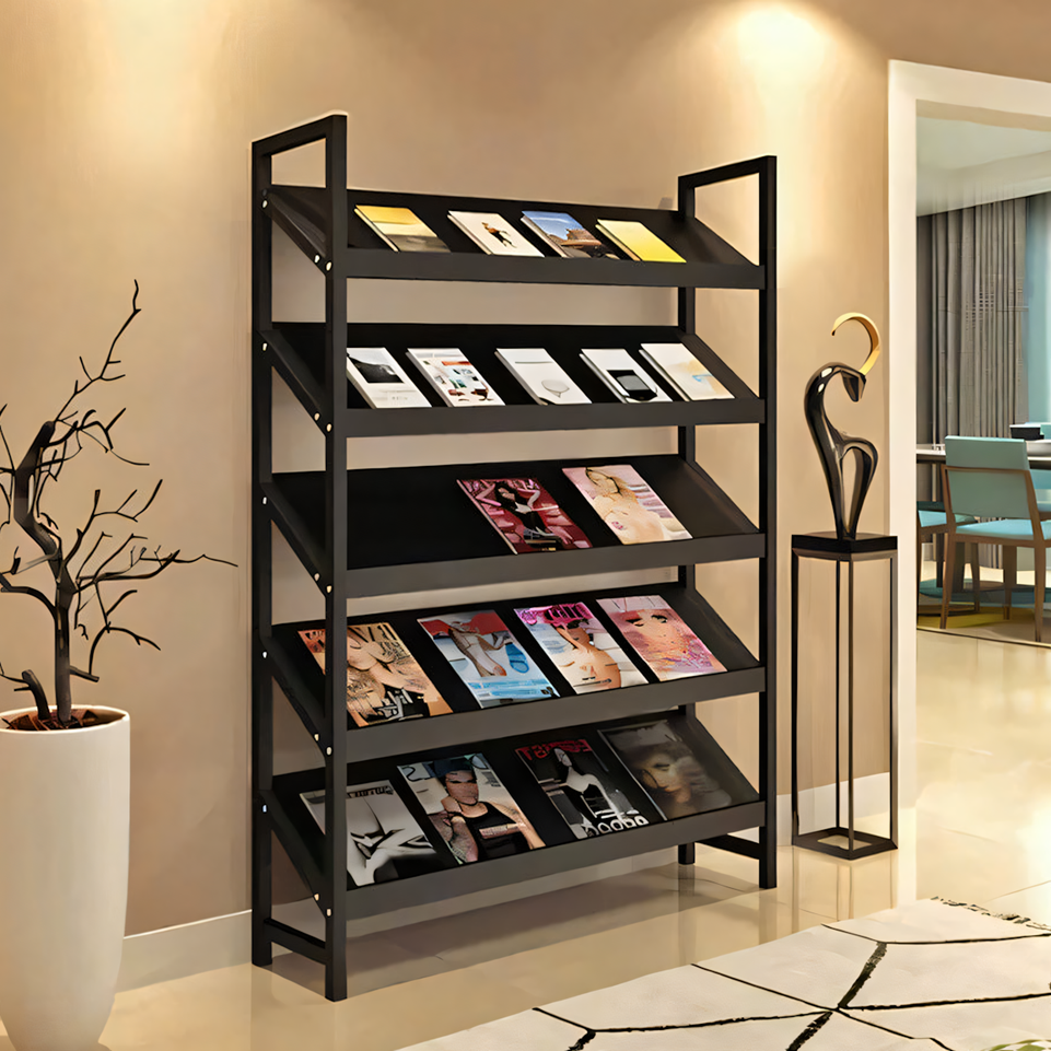 Wooden Freestanding Magazine Rack ZZJ-008