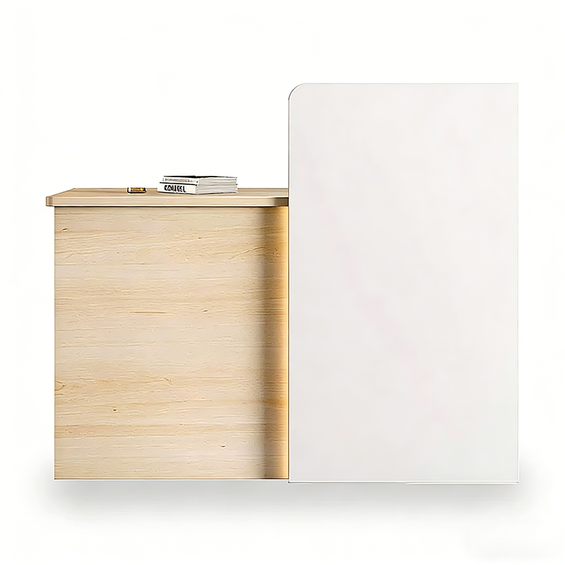 Elegant Reception Desk with Cable Management and Secure Storage for Offices MBS-JDT-3002