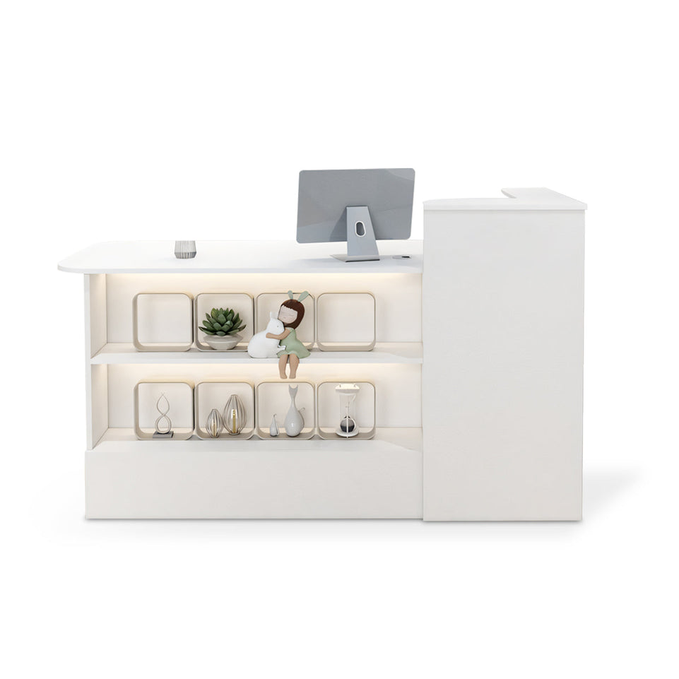 (In Stock) Customizable Logo Fashionable Minimalist Wooden Reception Desk Convenience Store Cash Register Counter JDT-104 Shipped from Australia