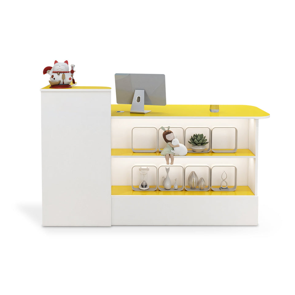 (In Stock) Customizable Logo Fashionable Minimalist Wooden Reception Desk Convenience Store Cash Register Counter JDT-104 Shipped from Australia