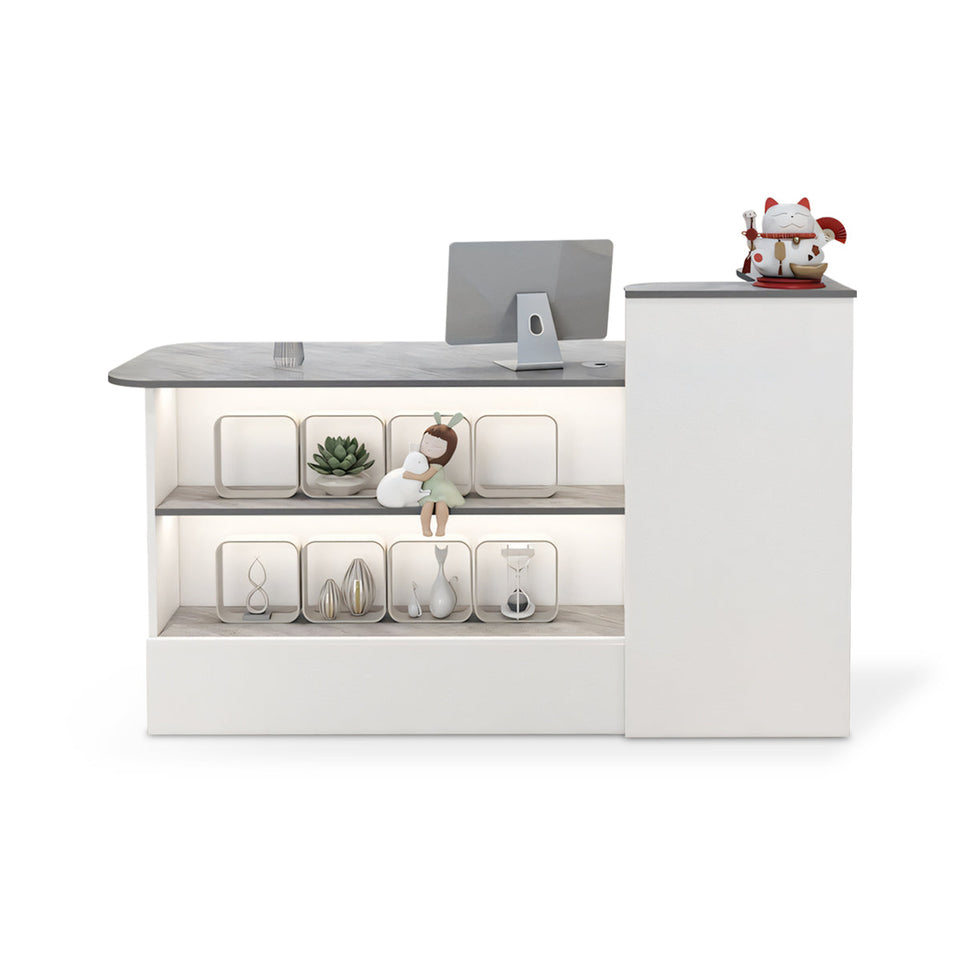 (In Stock) Customizable Logo Fashionable Minimalist Wooden Reception Desk Convenience Store Cash Register Counter JDT-104 Shipped from Australia