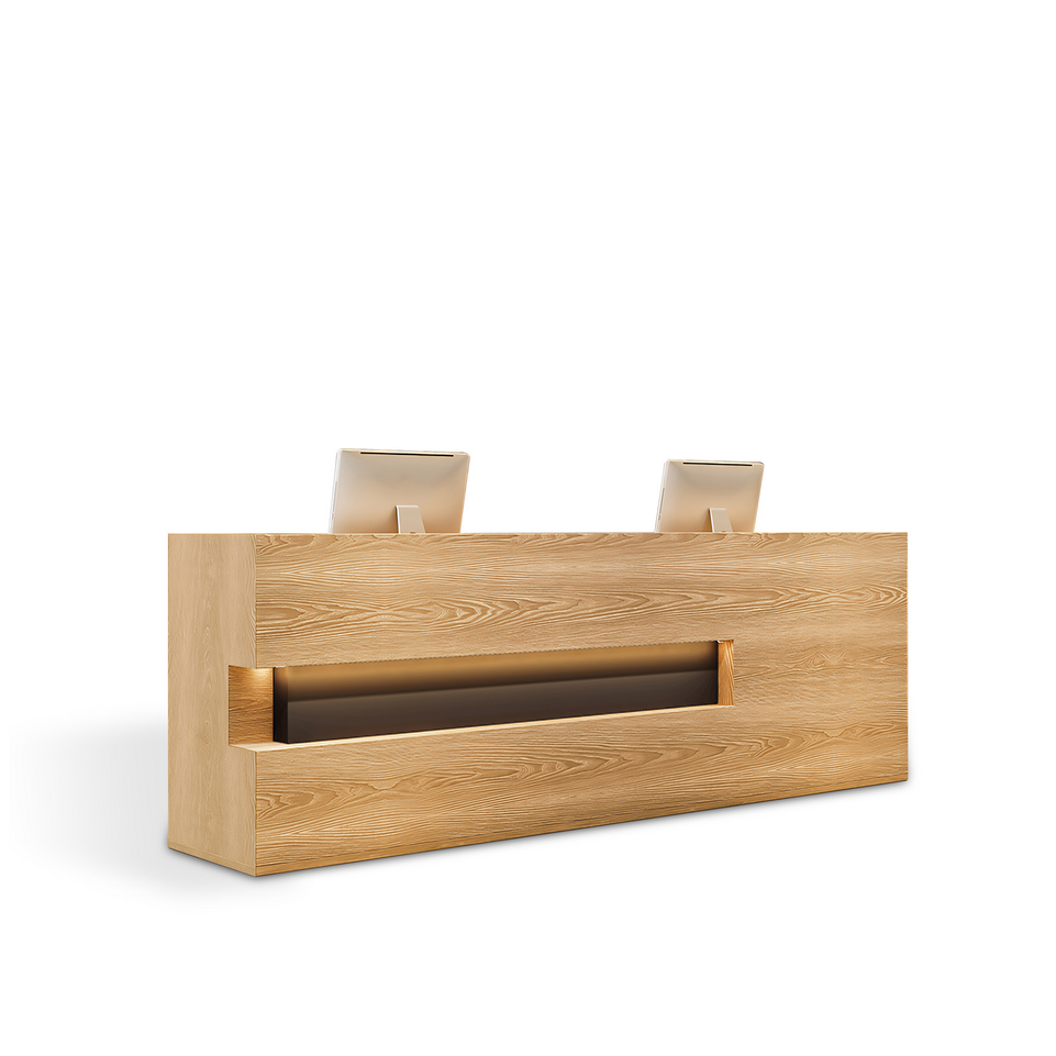 (In Stock) Wood Grain Reception Desk Vintage Full-Assembly Reception Desk JDT-769 Shipped from Australia
