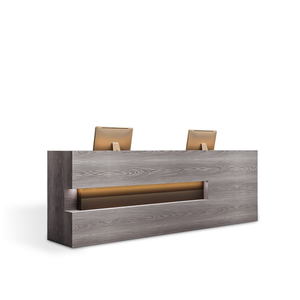 (In Stock) Wood Grain Reception Desk Vintage Full-Assembly Reception Desk JDT-769 Shipped from Australia