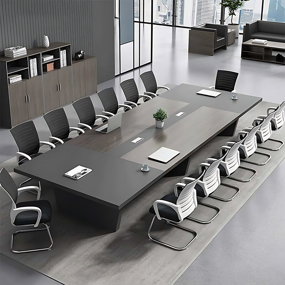 (In Stock) Large Wooden Simple Rectangular Conference Table and Chair Combination HYZ-008 Shipped from Australia