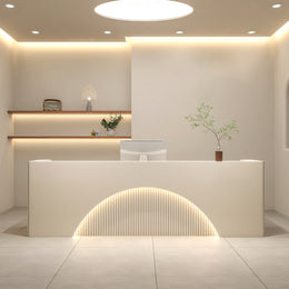 Fully Assembled LED Commercial Reception Desk with Storage