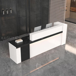 Sleek Reception Desk with LED Strip Lockable Drawers and Cable Grommets JDT-2217