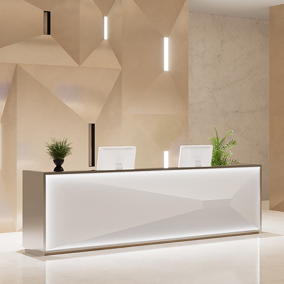 (In Stock) Luxury-inspired Wooden Reception Desk JDT-1018 Customizable Dimensions