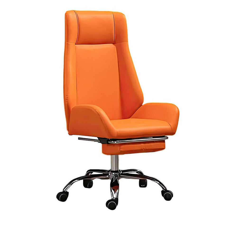 Ergonomic Office Chair Stylish Brown Leather Mid-Back Design BGY-1050