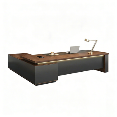 Modern High-End Executive Desk with Thick Desktop and Spacious Under-Desk Clearance LBZ-2143N