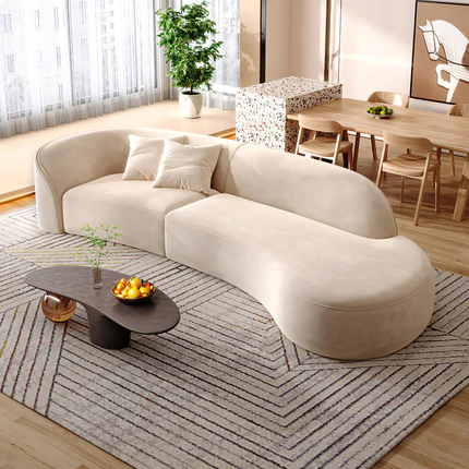 Curved Fabric Sofa Simple Living Room No-Wash Technology Fabric Sofa BSF-035