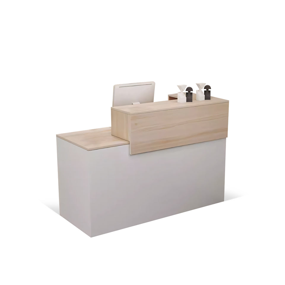 (In Stock) Simple Salon Office Shop Store Institution Luxury-inspired Wooden Reception Desk JDT-1086 Customizable Dimensions