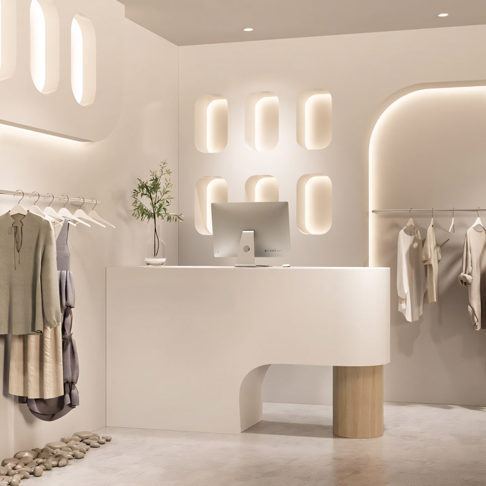 Simple Curved Lacquered Reception Desk JDT-2001