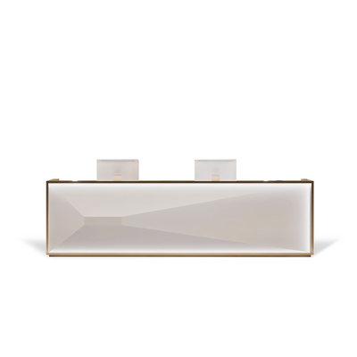 (In Stock) Luxury-inspired Wooden Reception Desk JDT-1018 Customizable Dimensions