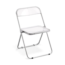 (In Stock) Metal + Acrylic Folding Chair Set with Industrial Style Stainless Steel Table and Chairs CZYZ-2010 Ideal for cafes and similar settings