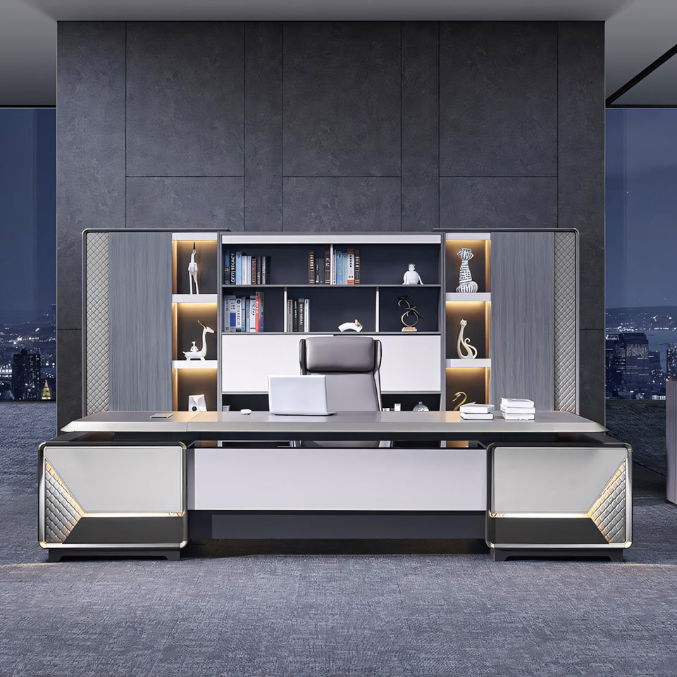 Luxury Modern Executive Office Desk With LED Lights LBZ-1089