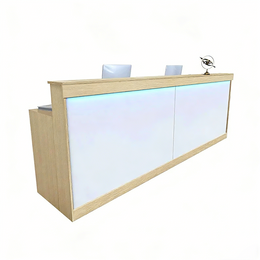 Minimalist Office Reception Desk with Storage Cabinet and Keyboard Tray JDT-2214