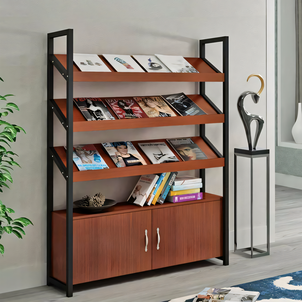 Wooden Freestanding Magazine Rack ZZJ-008