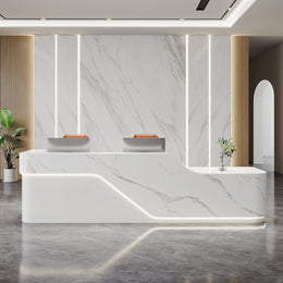 (In Stock) Luxury Wooden Reception Desk for Office & Hotel Front Desk Cashier Counter JDT-1090 Shipped from Australia