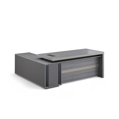 Upscale Gray Executive Desk with Large Side Cabinet LBZ-2059