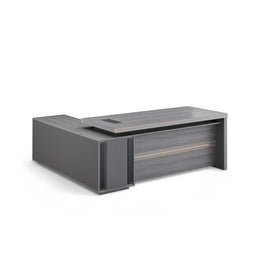 Upscale Gray Executive Desk with Large Side Cabinet LBZ-2059