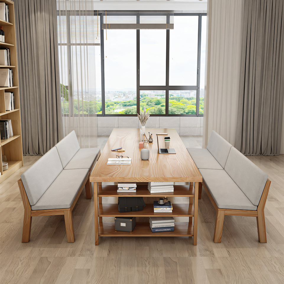 White Stylish Long Table Office Desk With Drawer Storage HYZ-1061