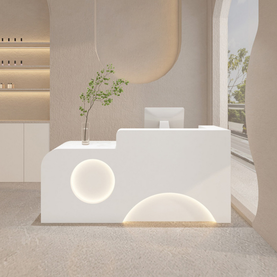 Fully Assembled Reception Desks with LED Accents for Salons JDT-2308