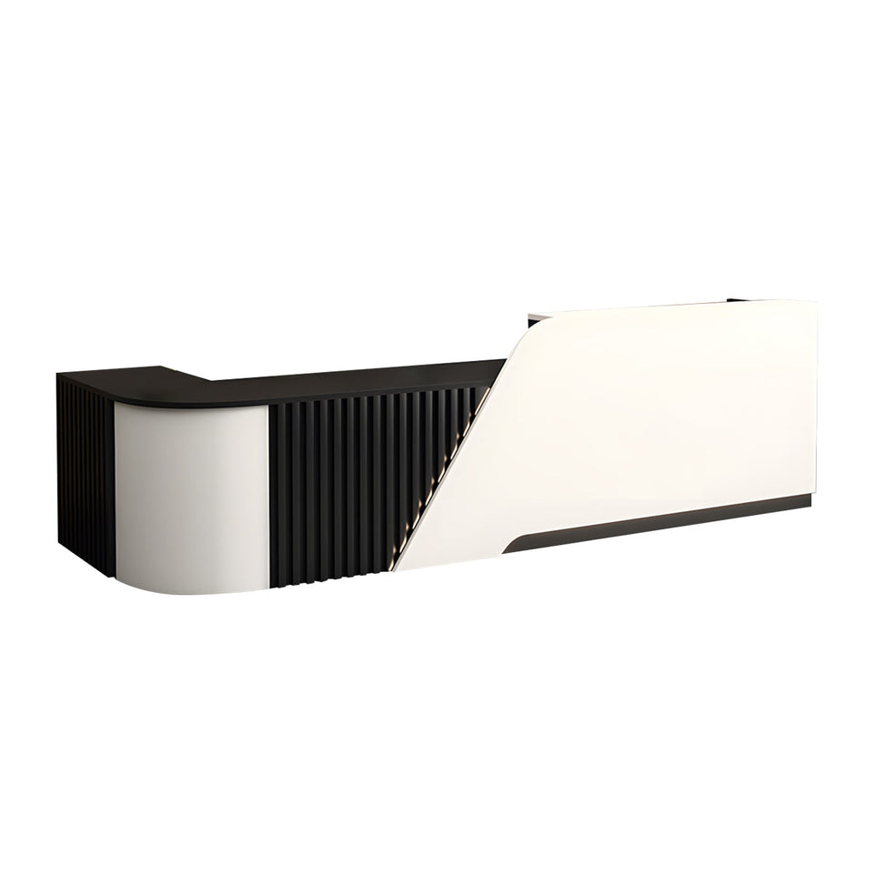 Modern L-Shaped Reception Desk with Storage Cabinet for Office Reception Area JDT-2248