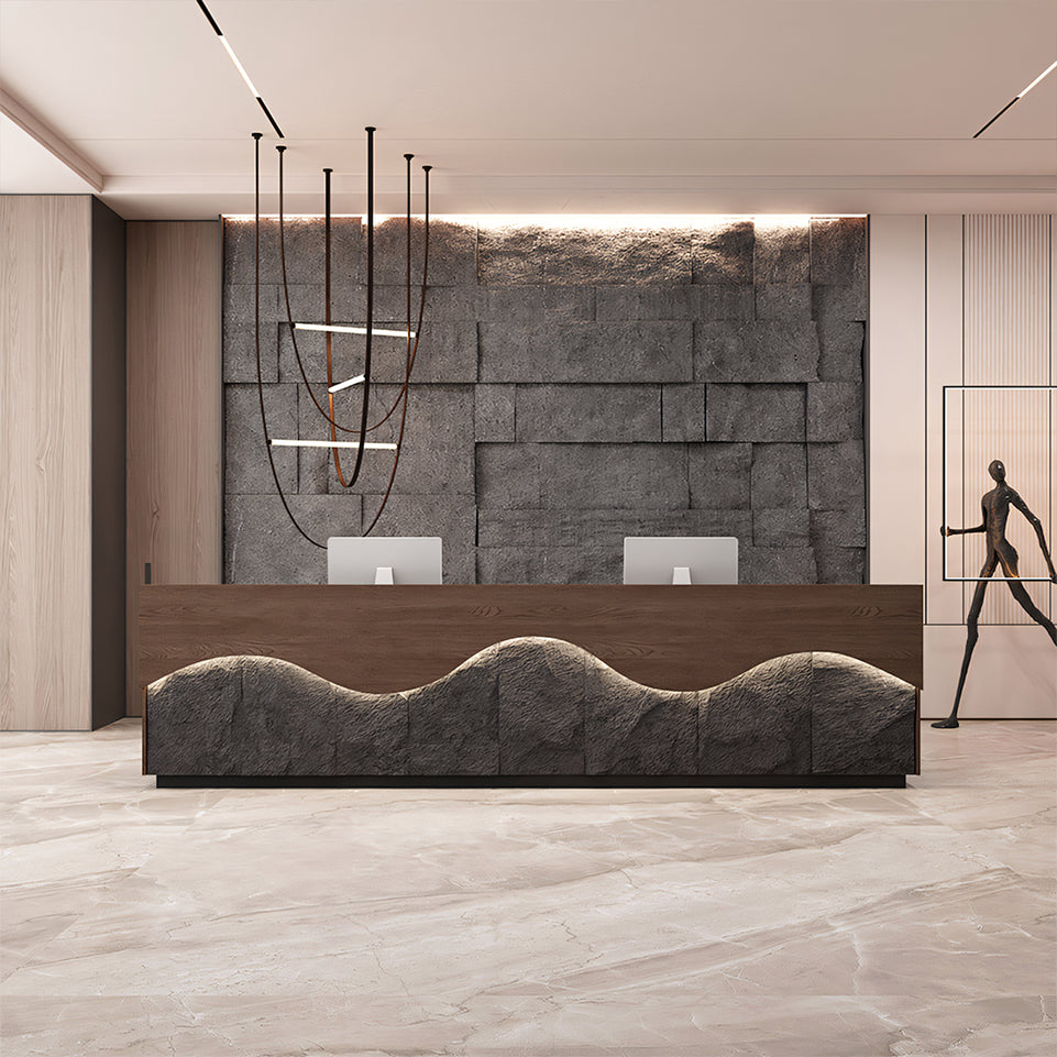 Durable Vintage Reception Desk with Storage for Hotels and Inns JDT-2157