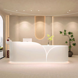 Reception Counter with LED Lighting and Sleek Design