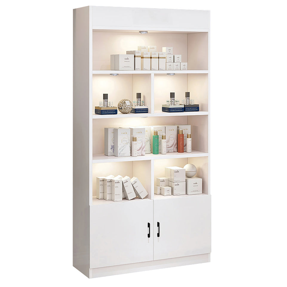 Modern White Beauty Salon Display Cabinet with LED Lights CWG-2031